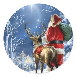 Starry Night Santa Sticker