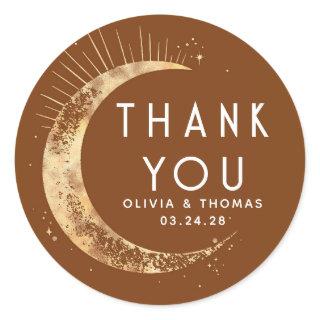 Starry Night Sky Celestial Thank You Classic Round Sticker