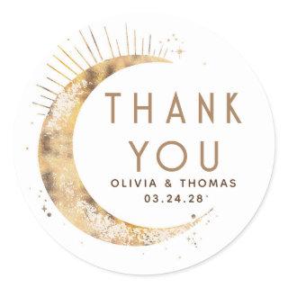 Starry Night Sky Celestial Thank You Classic Round Sticker