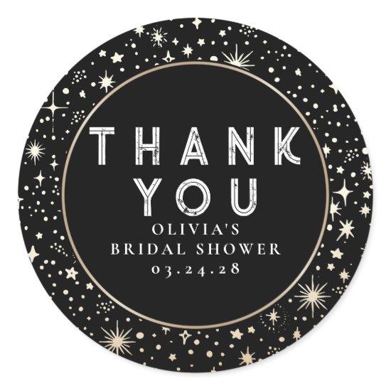 Starry Night Sky Celestial Thank You Classic Round Sticker