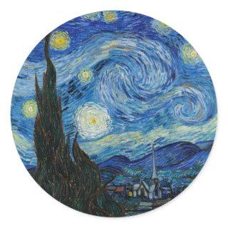 Starry Night | Vincent van Gogh Classic Round Sticker