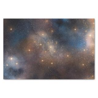 Starry Stars Space Galaxy Blue Black Pattern Tissue Paper