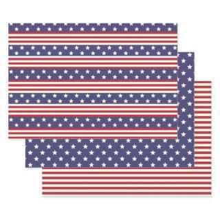Stars and Stripes Patriotic American Flag USA  Sheets