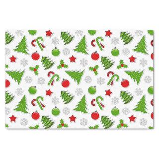 Stars Christmas Trees Candy Canes Baubles Pattern Tissue Paper