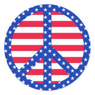Stars & Striples Peace Symbol Stickers
