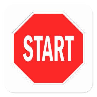 start road traffic sign symbol stop square sticker