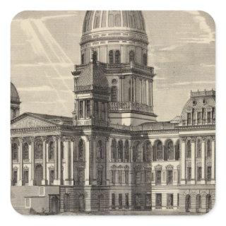 State Capitol building, Springfield, Ill Square Sticker