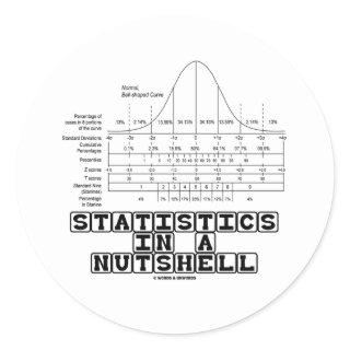 Statistics In A Nutshell (Stats Cheat Sheet) Classic Round Sticker