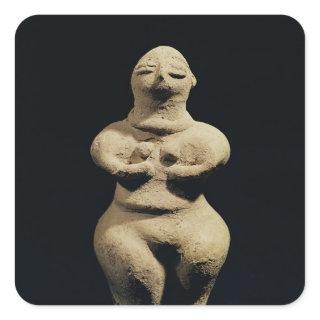 Statue of a goddess, 6th millennium BC Square Sticker