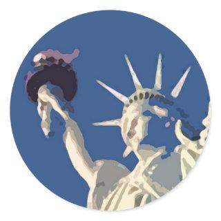 Statue of Liberty Pop Art Classic Round Sticker