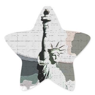 Statue of Liberty Pop Art Star Sticker