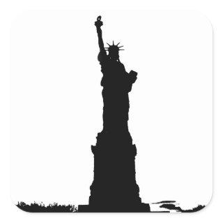 Statue of Liberty Silhouette Square Sticker