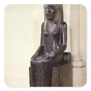 Statue of the lion-headed goddess Sekhmet Square Sticker