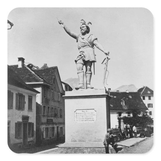 Statue of William Tell, c.1860-90 Square Sticker