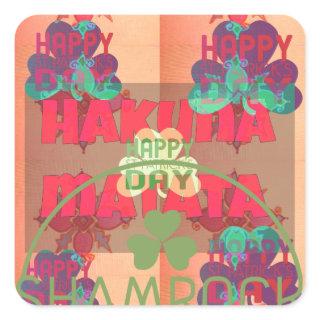 Stay Blessed Happy St Patrick's Day Hakuna Matata  Square Sticker