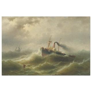 Steamboat in a Storm on the North Sea Tissue Paper