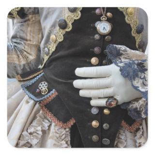 Steampunk bodice, Carnival, Venice Square Sticker