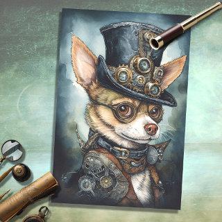 Steampunk Chihuahua 1 Decoupage Paper