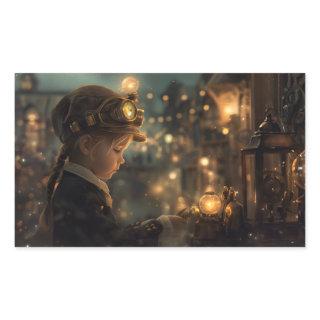 Steampunk Child Rectangular Sticker