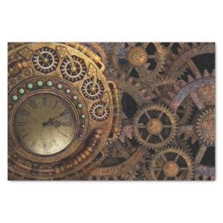 Steampunk Clock Gears Decoupage Tissue Paper