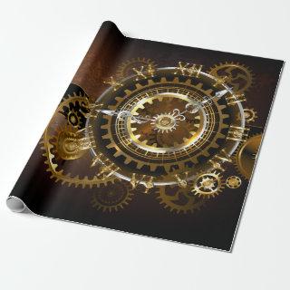 Steampunk clock with antique gears