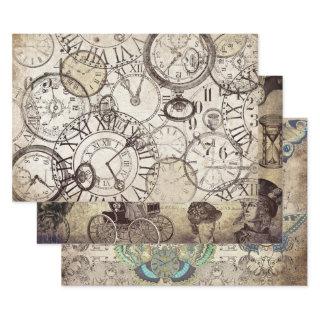 STEAMPUNK CLOCKS & WATCHES HEAVY WEIGHT DECOUPAGE  SHEETS