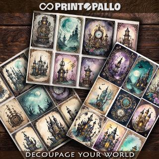 Steampunk decorative elements for decoupage #1  sheets