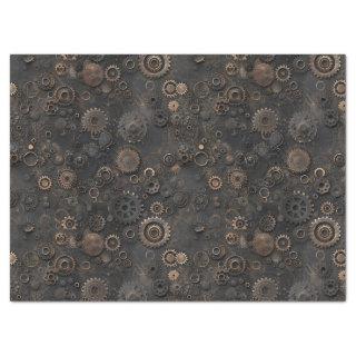 Steampunk Gears, Rusty Metal Pattern for Decoupage Tissue Paper