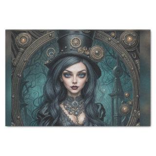 Steampunk Goth Goddess Woman Decoupage Paper