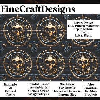 Steampunk Gothic Gold Skull Design BM3 Decoupage   Tissue Paper