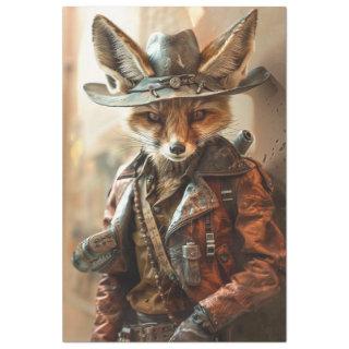 Steampunk Gunslinger Fox Decoupage Tissue Paper