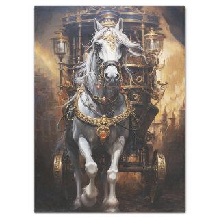 Steampunk Horse and Carriage Decoupage Tissue Paper