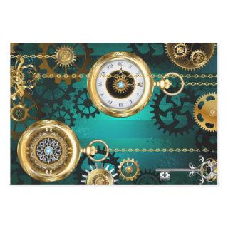 Steampunk Jewelry Watch on a Green Background  Sheets