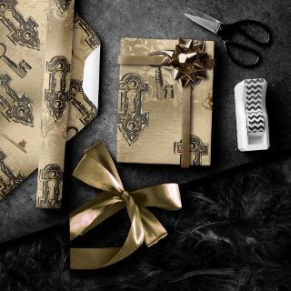 Steampunk Lock and Key Gold | Vintage Decoupage