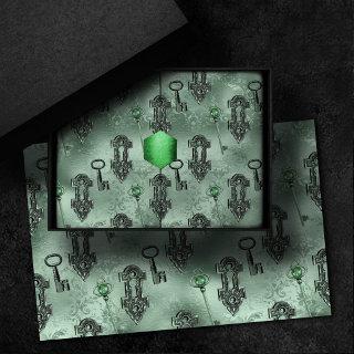 Steampunk Lock and Key Green | Vintage Decoupage Tissue Paper