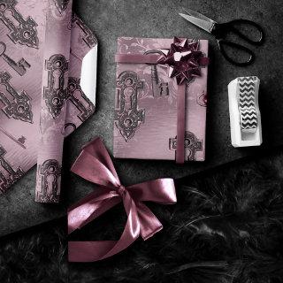 Steampunk Lock and Key Pink | Vintage Decoupage