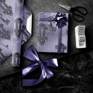 Steampunk Lock and Key Purple | Vintage Decoupage