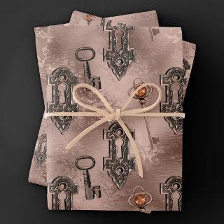 Steampunk Lock and Key Rose Gold | Chic Decoupage  Sheets