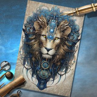 Steampunk Male Lion Decoupage Paper