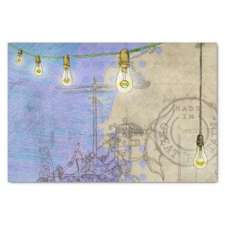 Steampunk Mechanical Edison Light Bulb Architect Tissue Paper