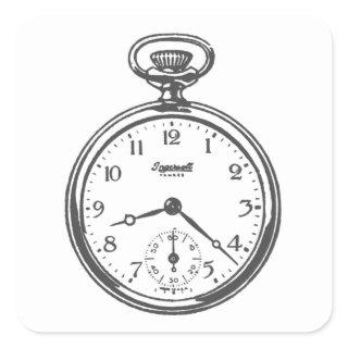 Steampunk Pocket Watch Square Sticker