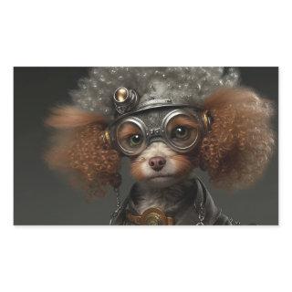 Steampunk Poodle Rectangular Sticker