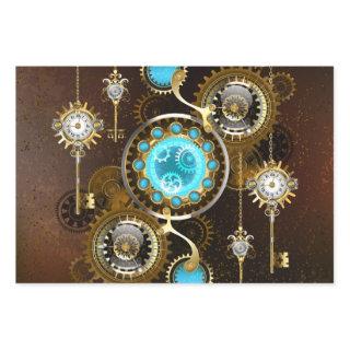 Steampunk Rusty Background with Turquoise Lenses  Sheets