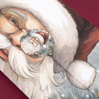 Steampunk Santa Claus Clock Work and Snowy Trees Tissue Paper