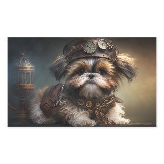 Steampunk Shih Tzu Rectangular Sticker