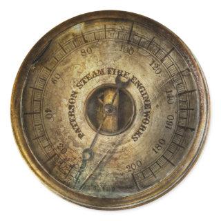 Steampunk - The pressure gauge Classic Round Sticker