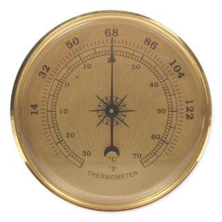 Steampunk Thermometer Classic Round Sticker