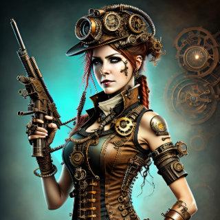 Steampunk woman Ready or not Tissue Paper