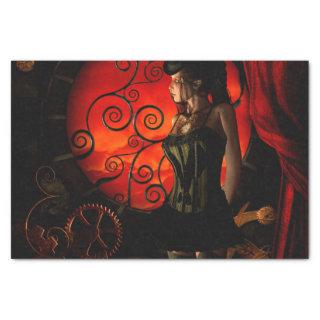 Steampunk, wonderful steampunk lady in the night tissue paper