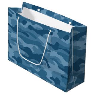 Steel Blue Monocolor Camo Large Gift Bag